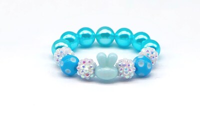 Bunny Beaded Bracelets, Child Easter Gift, Little Girls Birthday, Stocking Stuffer. - image2